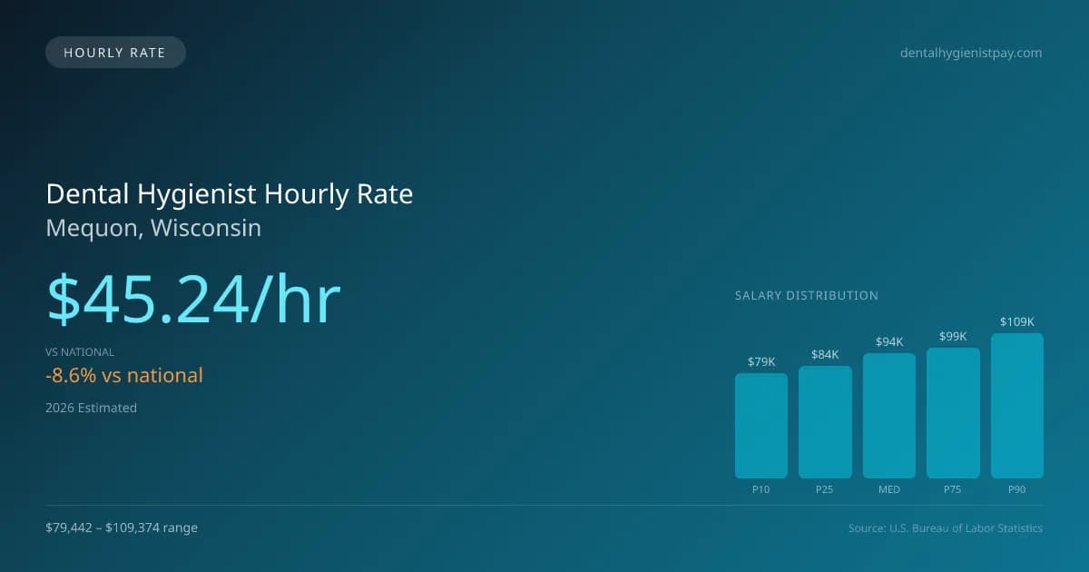 Dental Hygienist Hourly Rate in Mequon, WI — 2026 est., based on 2025 BLS